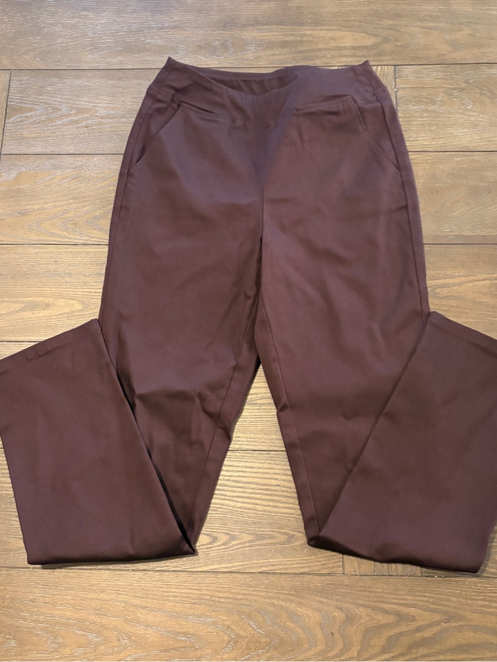 Belle by Kim Gravel Maroon Straight-Leg Trousers